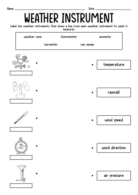 Free Printable Weather Instruments Worksheets